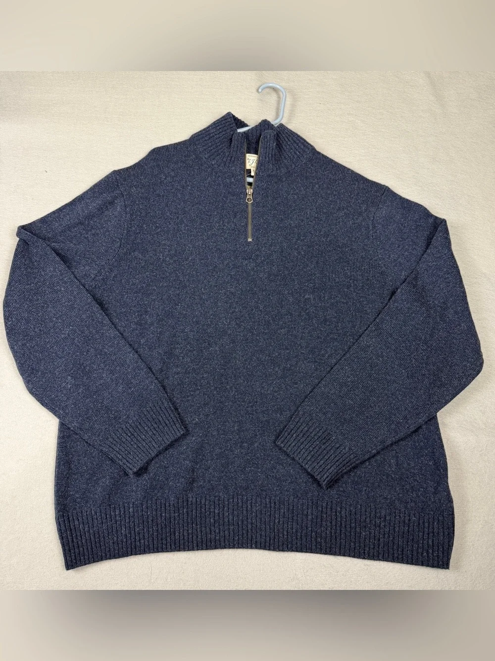 J.Crew Marled Rugged Merino Wool-blend Half-zip Sweater Sz XXL